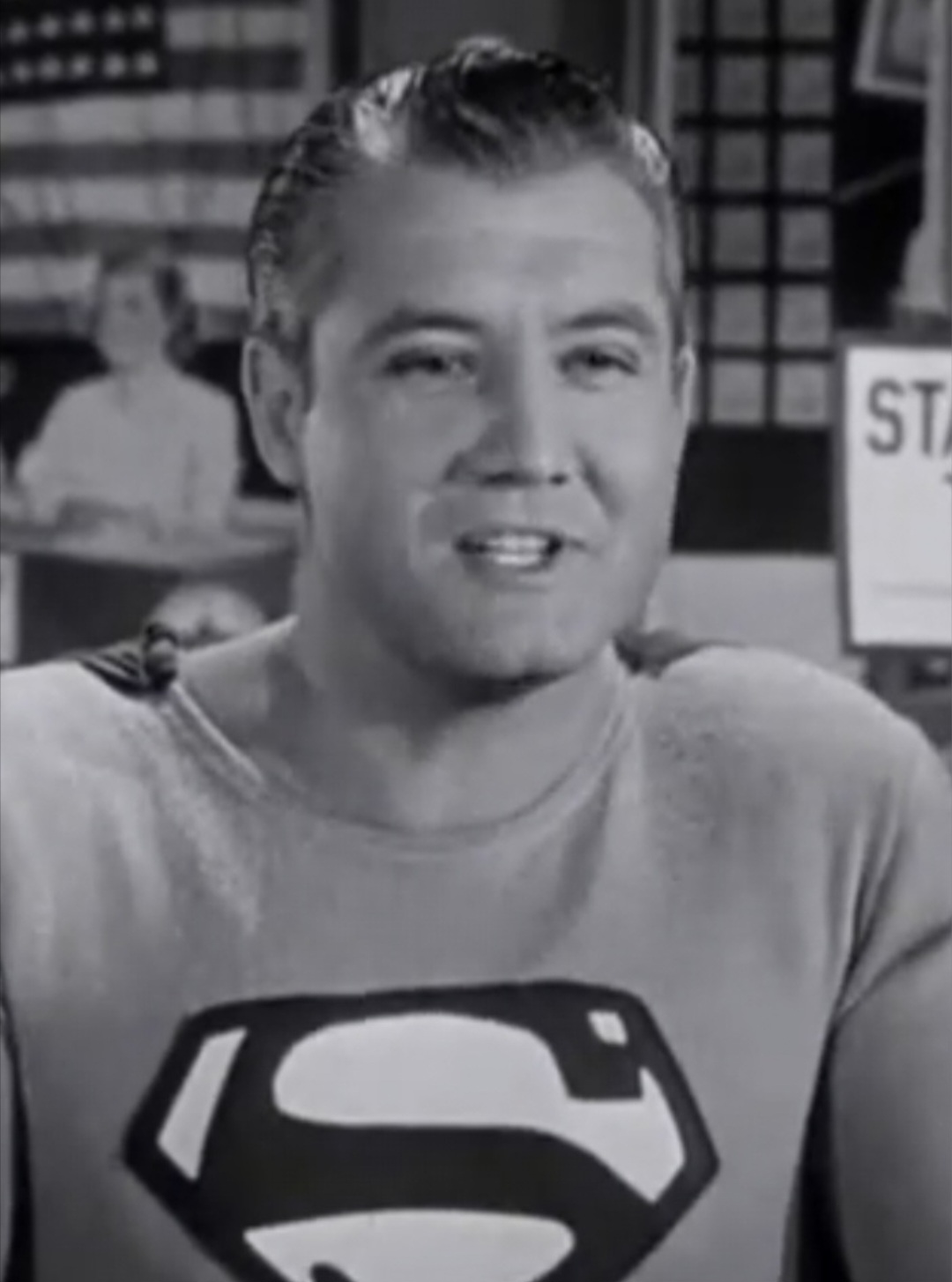 George Reeves jako Superman na dobovém propagačním snímku