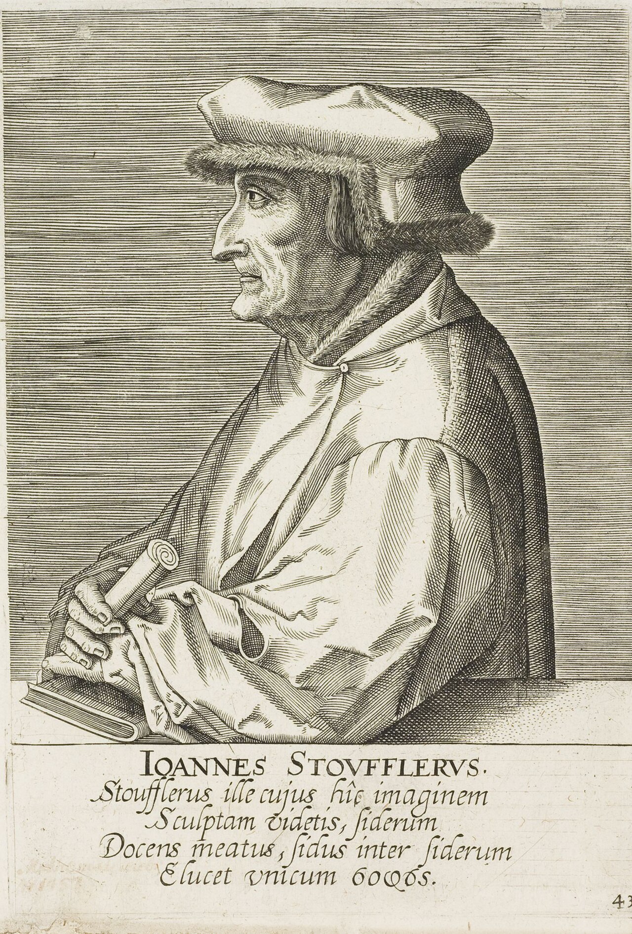 Dobový rytý portrét astronoma a astrologa Johannese Stöfflera
