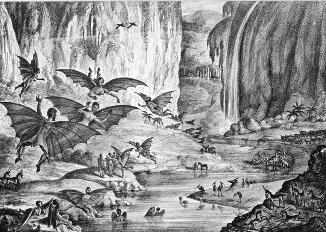 Velký měsíční podvod 1835: fantastická zvířata na Měsíci a novinová série, které uvěřili čtenáři