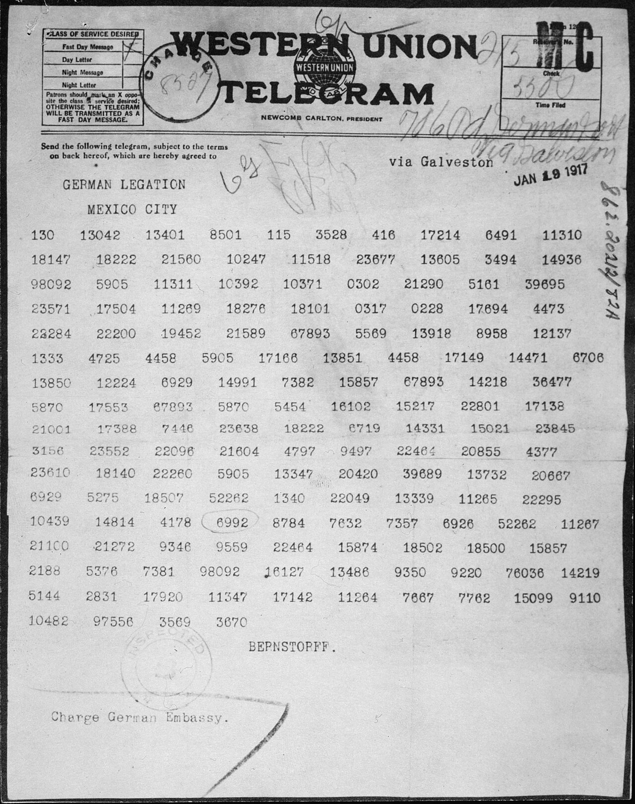 Obrazový kontext k tématu Zimmermannův telegram